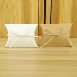 China Biodegradable Bow Tie 250g Double Kraft Paper Food Pillow Box on sale
