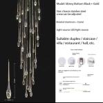 46 long pole water droplets crystal staircase light luxury long chandelier