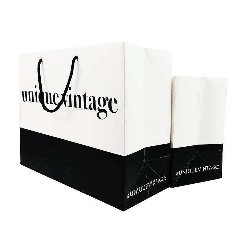 Black White Brown Kraft Paper Shopping Bags With Handles Varnishing Surface Handling