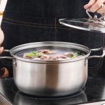 Hot Sale Kitchenware 3pcs Cookware Set Round Nonstick Stainless 410 Soup Pot