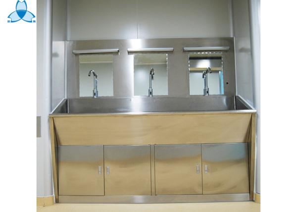 Three Mirrors Hand Washing Bathroom Basin Cabinets With Three Positions