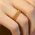Fine Jewelry 18K Gold Plated 925 Sterling Silver Wheat Ring for Women