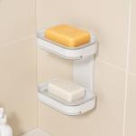 Drill-Free Plastic Shower Caddy Adhesive Shower Organizer for Bathroom and