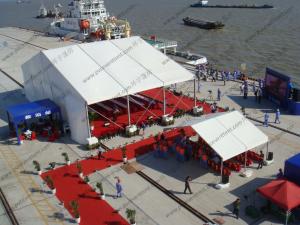 China Temporary Marquee Tent 15M Clear Span with Church Windows or Decoration for Outdoor Refugee or Parties wholesale