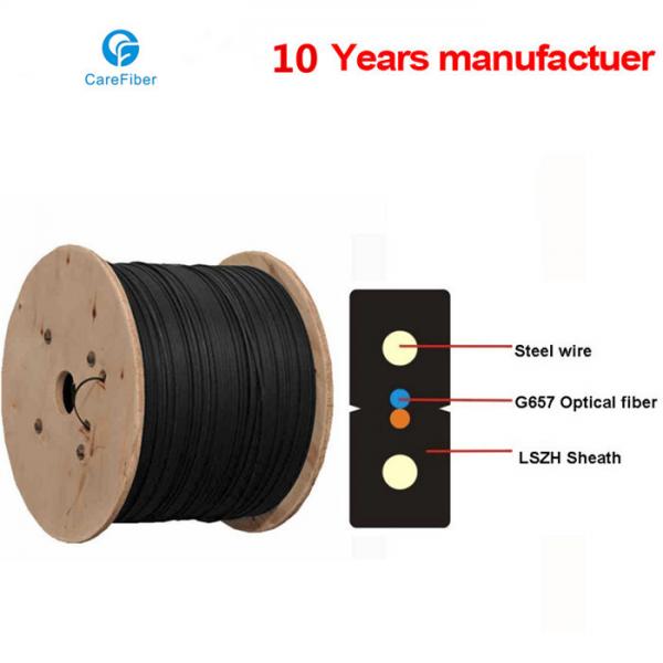 Quality One Core Indoor Drop Cable Bow-type GJXH Steel Wire Optical Fiber Cable for sale