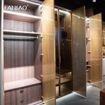 Luxury Customized Wardrobe Closet UV Lacquer Gold Fitted Bedroom Wardrobe