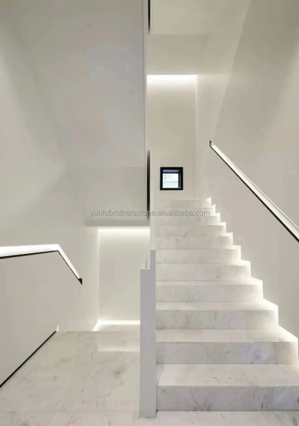 Indoor Villa Modern Natural Stone Stairs Design for Polished Straight Steps