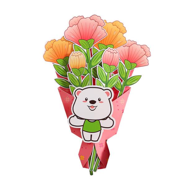 Mother's Day Gift Flower Bouquet, Greeting Card DIY Handmade Paper Material Kit.
