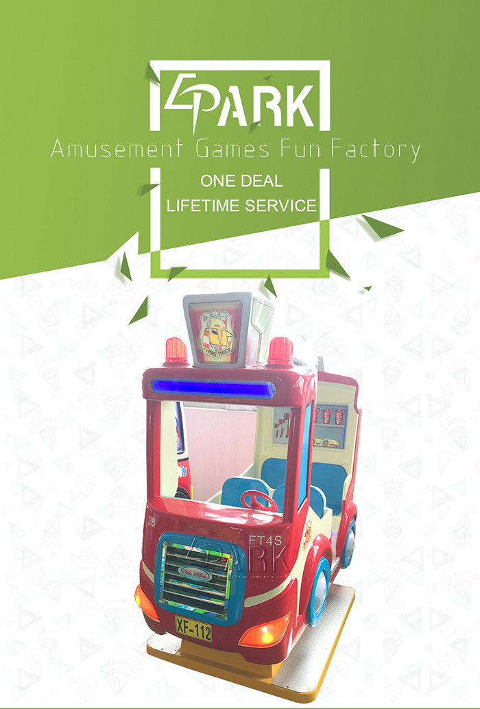 London Bus and Fire Fighting Truck Coin Operated Arcade Kiddie Rides Fiberglass Material