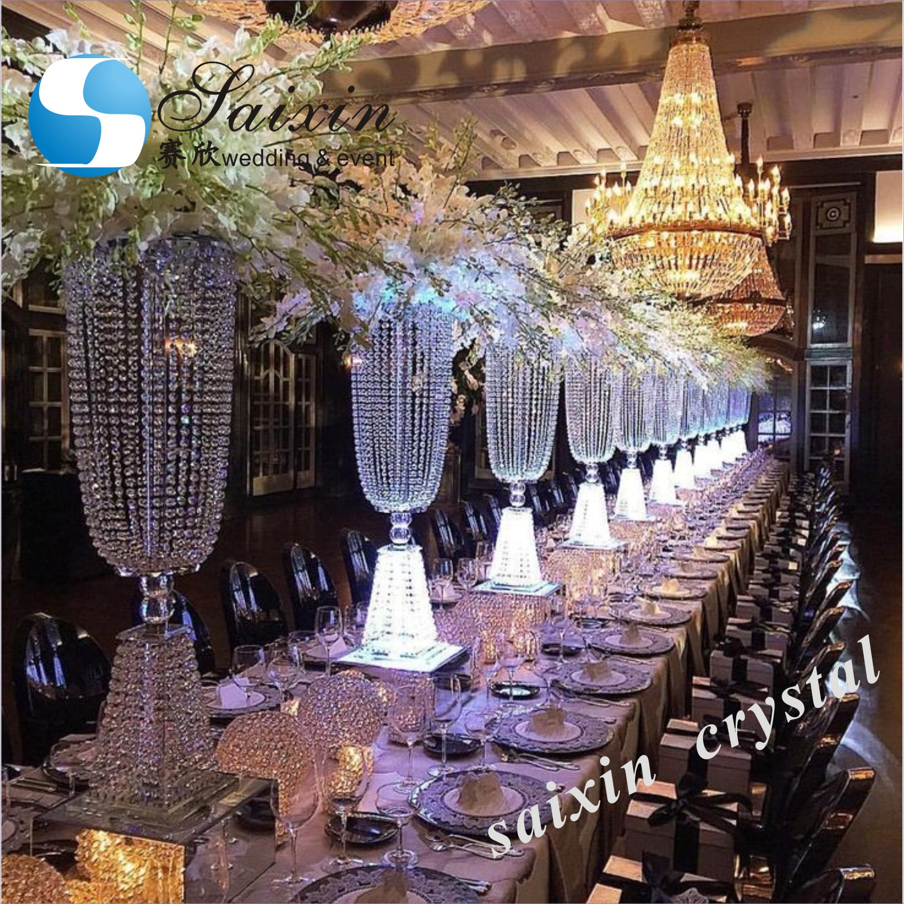 Diy Crystal Flower Stands For Weddings High Table Decor Decoration Event Arrangements