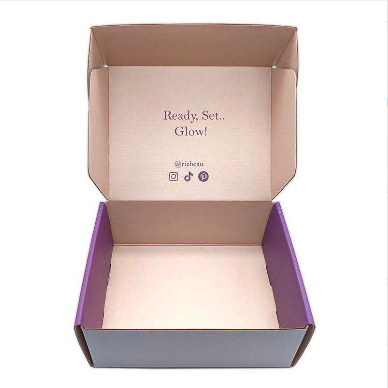 Custom Logo Design CMYK / PANTONE Printing Recyclable Corrugated Paper Luxury Skin Care Cosmetics Packaging Mailing Boxes