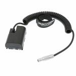 Alvin's Cables LP E6 Dummy Battery to 2 Pin Male Power Coiled Cable for SmallHD