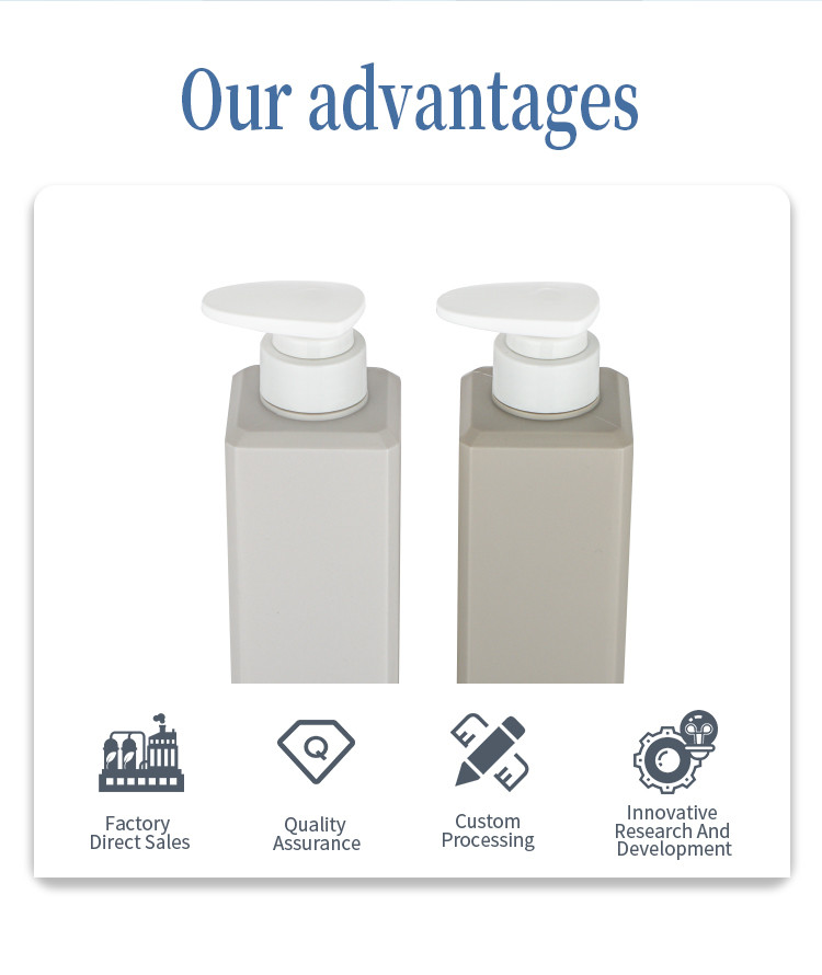 Square PET Cosmetic Lotion Bottle With Press Pump Cap Hot Stamping