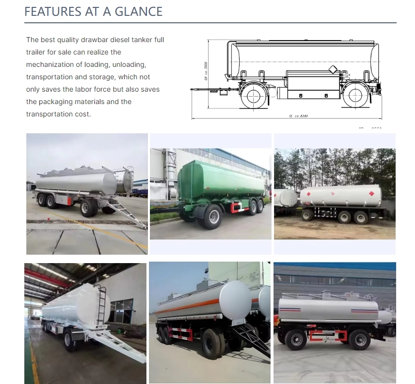 High Quality DrawBar Fuel Tanker Full Trailer