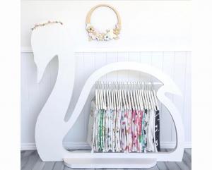China Swan Design Childrens Wooden Clothes Rack / Elegant Kids Clothes Rack Stand wholesale
