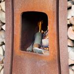 Tendu Design Corten Steel Outdoor Fireplace Wood Storage For Backyard