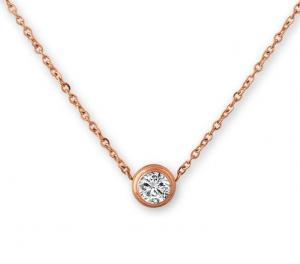 China Diamond Pendant Necklace Rose Gold  Stainless Steel Necklace 450mm length necklace on sale