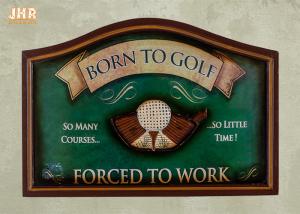 China Golf Club Wall Decor Antique Wooden Wall Signs Decorative Golf Wall Plaques Green Color wholesale