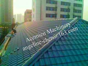 China plastic PVC villa pitched roof glazed tile wholesale
