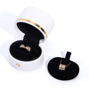China Customized Size White PU Leather Jewelry Box for Small Travel Portable and Functional wholesale