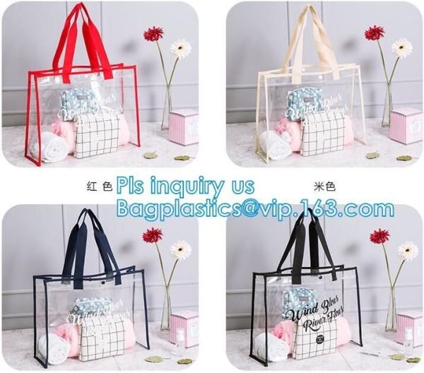 clear pvc bag large capacity, custom logo clear pvc bag, blanket bag with handle
