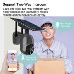 2K Solar Security Camera Outdoor WiFi Surveillance Spotlight 4MP Pan Tilt