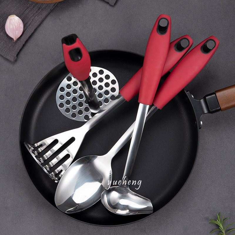 OEM Customized Cooking Tools Stainless Steel with PP+ TRP Handle Color Cookware kitchen Utensil set