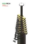 15m lockable pneumatic telescopic mast 30kg payloads 2.8m closed height mobile