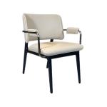Armed Tufted Leather Hotel Dining Chair Furniture Personalized