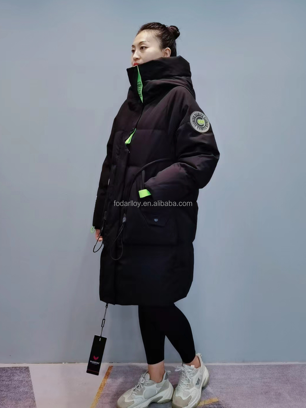 FODARLLOY F22565 Ladies Warm Hooded Cotton-padded Clothes Women Slim Long Winter Jackets Women Coats