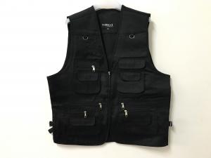 China Mens classic vest，mens waist coat, vest in 100% polyester washed fabric, washed black color, S-3XL wholesale