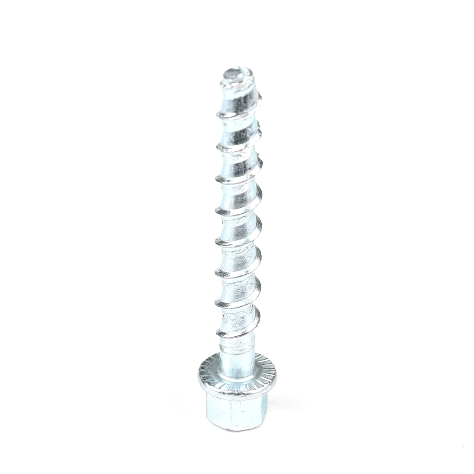 M8 Steel Hex Flange Head Vertical Concrete Threaded Rod Hanger Screw for Ceiling Fixing