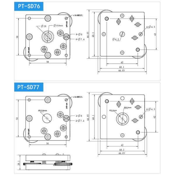 Manual Horizontal Tilt Dual Axis Fine Adjustment Chamber Positioning Stage