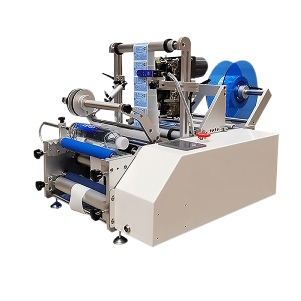 Small Desktop Manual Semi Automatic Sticker Labeling Machine Applicator For Round Square Bottle Packaging