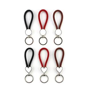 China Sublimation Metal Keychain With Woven Rope Blank Bag Pendant Keyring wholesale