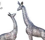 Modern Large Stainless Steel Animal Sculpture Metal Art Giraffe Statue