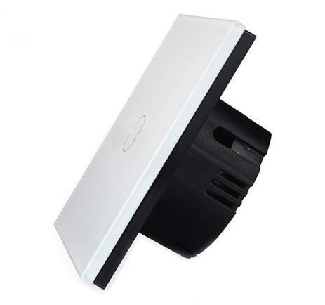 EU standard 1 gang black tempered glass panel capacitive touch sensor switch