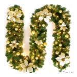 Eco Friendly Artificial Christmas Tree Garland Rattan Holiday Home Decor