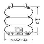 Triple Convoluted Air Spring/Air Suspension W01-358-7998/FT330-29 548 W01-358
