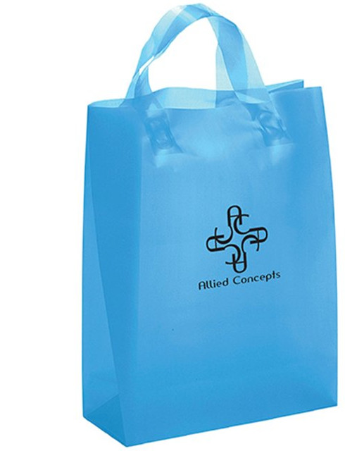 PET Loop Handle Plastic Bags Recyclable 30cm Carriers