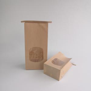 China Tin Tie Brown Side Gusset Customized Paper Bags Greaseproof Durable With Window wholesale