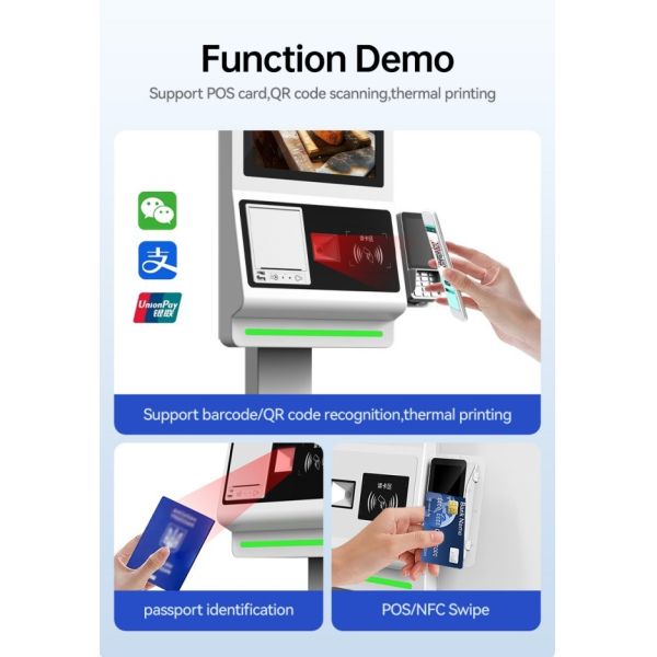21.5 Inch Self-service Ordering Machine Touch Screen Restaurant Milk Tea Shop Self-service Code Scanning with NFC POS Terminal Payment