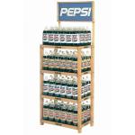 4 layer Wooden beverage floor Display stand for retail store or grocery