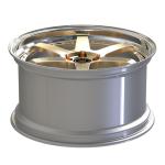 Brushed Gold Spoke 2PC Forged Wheels 19inch Staggered Polished Lip For Audi S3