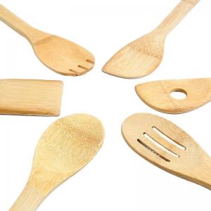 China 6 Piece Bamboo Kitchen Utensil Set Wood Spatula Spoon For Cooking wholesale