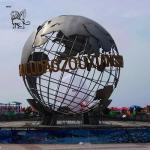 Stainless Steel The Earth Sculpture Metal Whole World Globe Statue Hollow Art