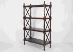 144CM Walnut Soild Wooden Book Rack Four Tiers For Living Room Corner Storage