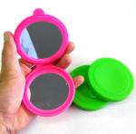 Custom Logo Double Side Silicone Glass Pocket Mirror for Modern Style Makeup