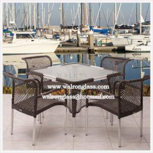 China Outdoor Dining Table Top with Acid Etched Tempered Glass on sale