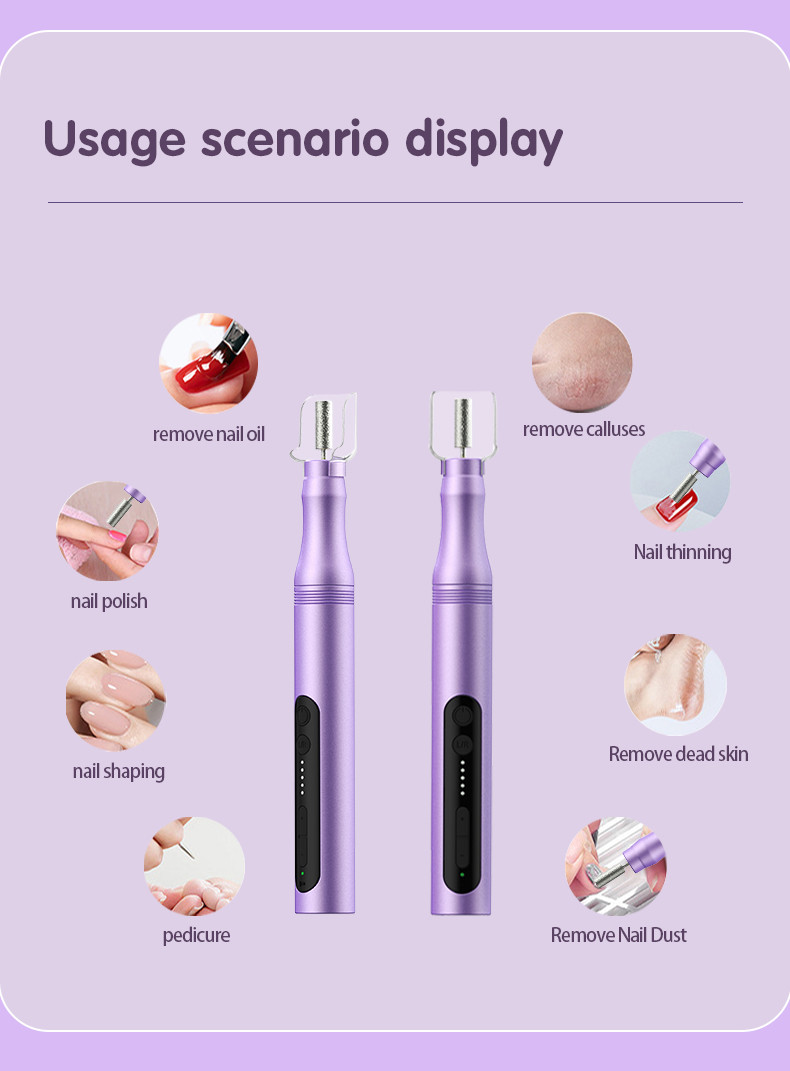 Rechargeable 5 Modes Electric Manicure 6 Drill Bits Portable Pedicure Low Noise Electric Nail Drill